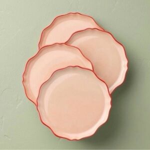 Set of 4 recycled ceramic Appetizer plates coral- Hearth & Hand with Magnolia